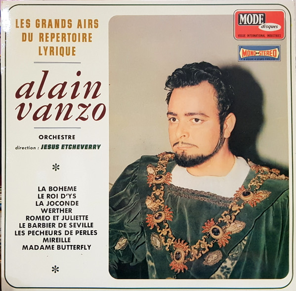 Alain Vanzo - Jésus Etcheverry – Les Grands Airs Du Répertoire Lyrique - G