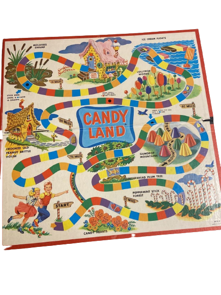 Candy Land Game Board No.4921X - Milton Bradley Co. - bon état