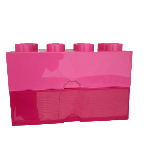 LEGO - 2 Briques de rangement - 4004 - Empilables - Rose et rose fushia -