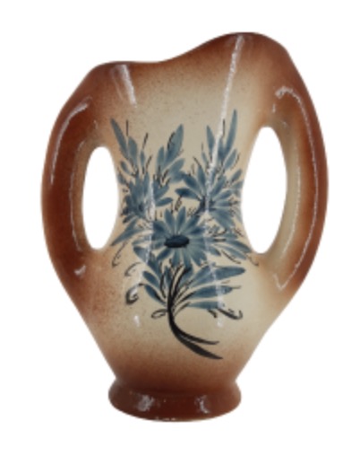 Vase 2 anses - Fleurs bleu
