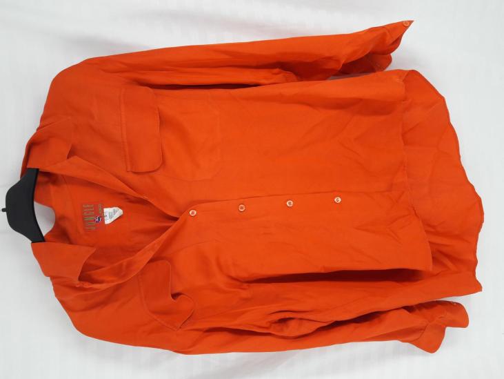 Chemise Manches Longues - Kenzo - Jungle - Orange en soie lavée - Bon état