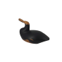 canard en bois sculpté  -noir et marron 9cm/14cm