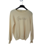 Pull logo frontal GUESS beige - Strass - Taille S -